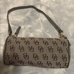 Dooney & Bourke Black and Brown Shoulder Bag with Monogram